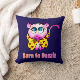 Cojín Decorativo Gato Rosa Lindo - Nacido para Deslumbrar Arte