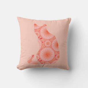 Cojín Decorativo Gato "Ruedas de luz" - naranja de coral