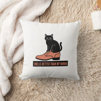 Cojín Decorativo Gato Sarcástico de Linóleo en Zapato Meme