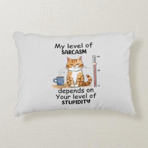 Cojín Decorativo Gato sarcástico - Gracioso arte Naranja