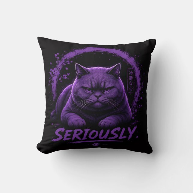 Cojín Decorativo Gato Serio (Anverso)