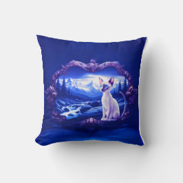 Cojín Decorativo Gato Siamés En Marco Escenario