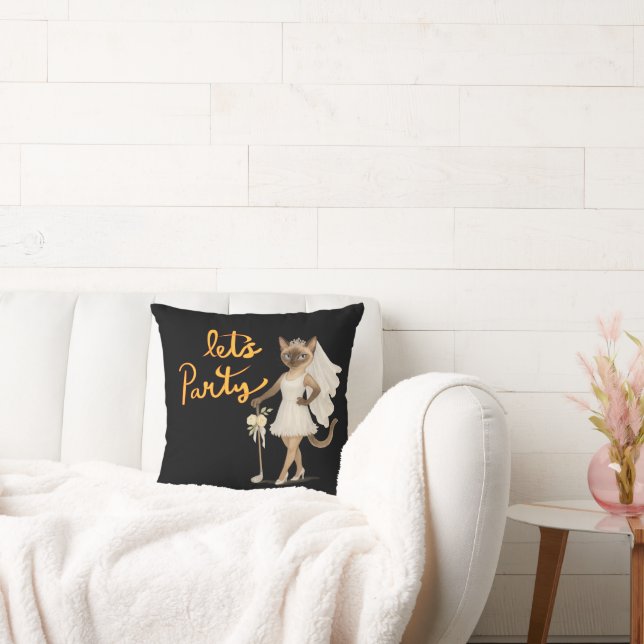 Cojín Decorativo Gato siamés para golfista de ducha de novia (Sofá)