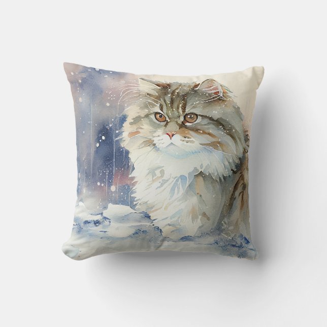 Cojín decorativo gato siberiano (Anverso)
