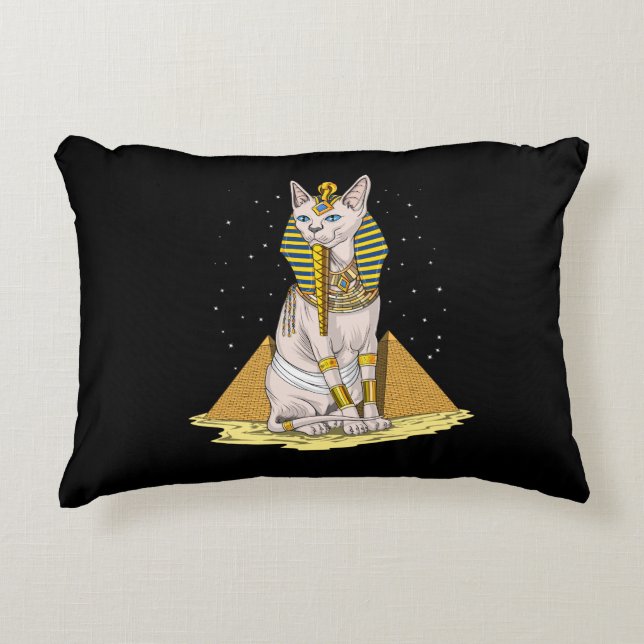 Cojín Decorativo Gato Sphynx egipcio bastet diosa antigua (Anverso)