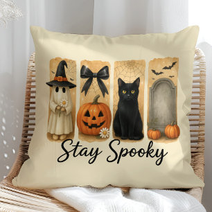 Cojín Decorativo Gato "Stay Spooky" de broche de broche de hallowee