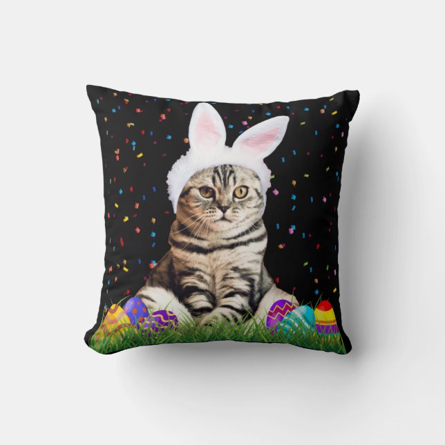 Cojín Decorativo Gato Tabby de Pascua (Anverso)