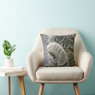 Cojín Decorativo Gato Tabby Gris Macro