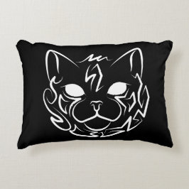 Cojín Decorativo Gato tribal negro y blanco