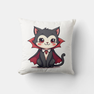 Cojín Decorativo Gato vampiro � Camiseta de mascota linda de Hallow