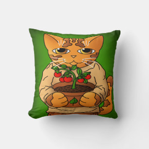 Cojín Decorativo Gato Vegan Gardener