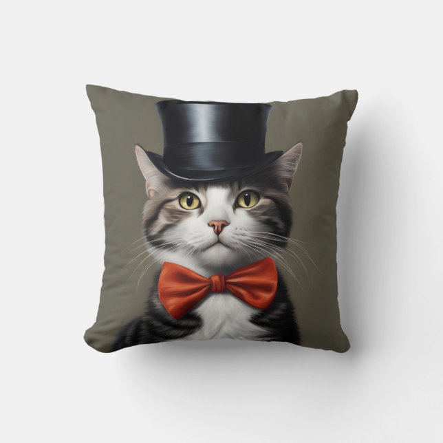 Cojín Decorativo Gato victoriano (Anverso)