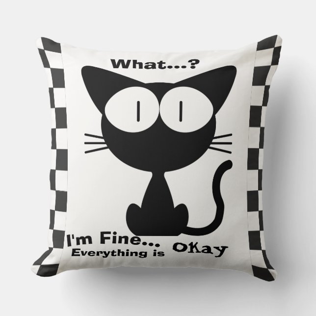 Cojín decorativo Gato y Amante Bllack (Anverso)