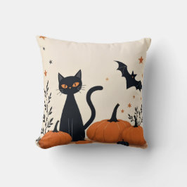 COJÍN DECORATIVO GATO Y BOMBAS NEGROS