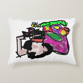 Cojín Decorativo Gato y flores de primavera 