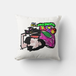 Cojín Decorativo Gato y flores de primavera 