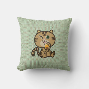 Cojín Decorativo gato y helado
