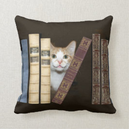 Cojín Decorativo Gato y libros