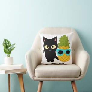 Cojín Decorativo gato y piña son mejores amigos, personalizar