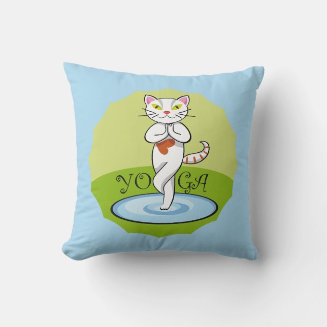 Cojín Decorativo Gato Yoga (Anverso)