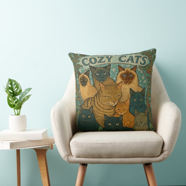 Cojín Decorativo Gatos acogedores en invierno (Silla)