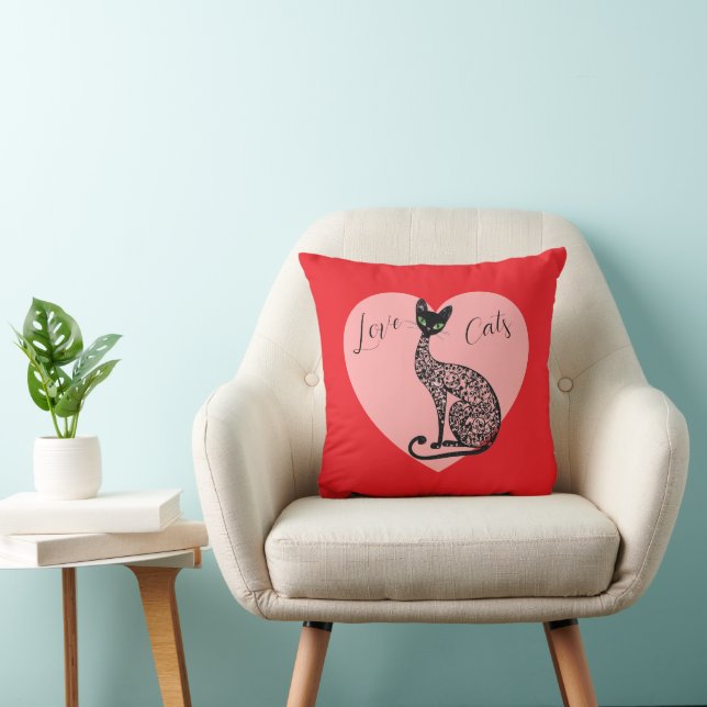 Cojín Decorativo Gatos Amor  (Silla)