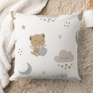 Cojín Decorativo Gatos ángeles Kawaii y nubes (1)