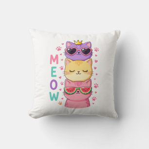 Cojín Decorativo Gatos apilados lindos y kawaii con gafas de sol Me
