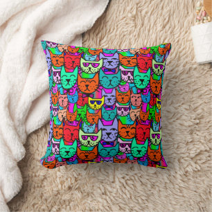 Cojín Decorativo Gatos arcoiris
