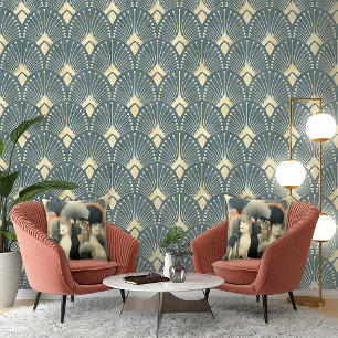 Cojín Decorativo Gatos Art Déco en Árboles