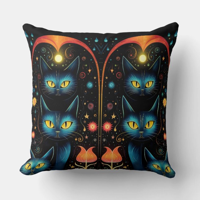 Cojín Decorativo Gatos azules (Anverso)