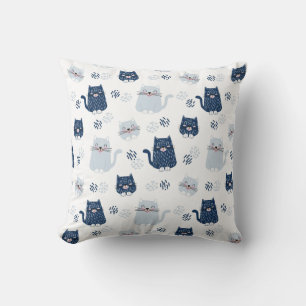 Cojín Decorativo Gatos Azules Lindos