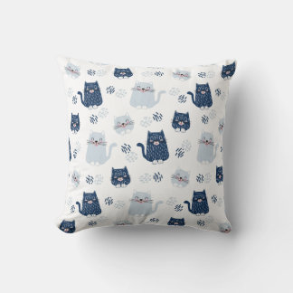 Cojín Decorativo Gatos Azules Lindos