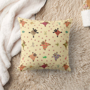 Cojín Decorativo Gatos bien vestidos con colmillos funky