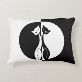 Cojín Decorativo Gatos blancos y negros