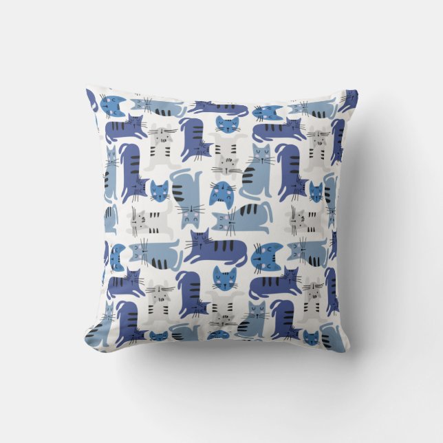 Cojín Decorativo Gatos Blue Cute (Anverso)