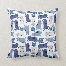 Cojín Decorativo Gatos Blue Cute