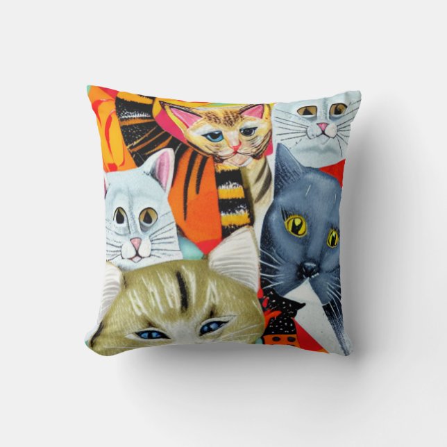 Cojín Decorativo Gatos brillantes y Hermosos (Anverso)