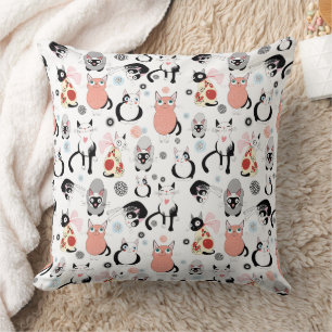 Cojín Decorativo Gatos Caprichosos Patrón