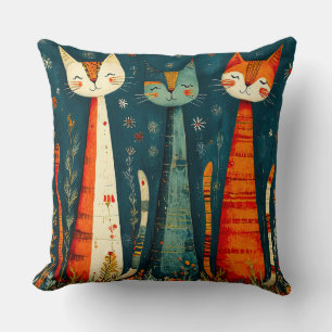 Cojín Decorativo Gatos coloridos lindos