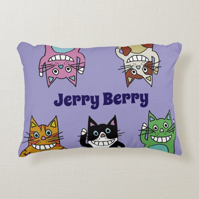Cojín Decorativo gatos cómodos y locos (Anverso)