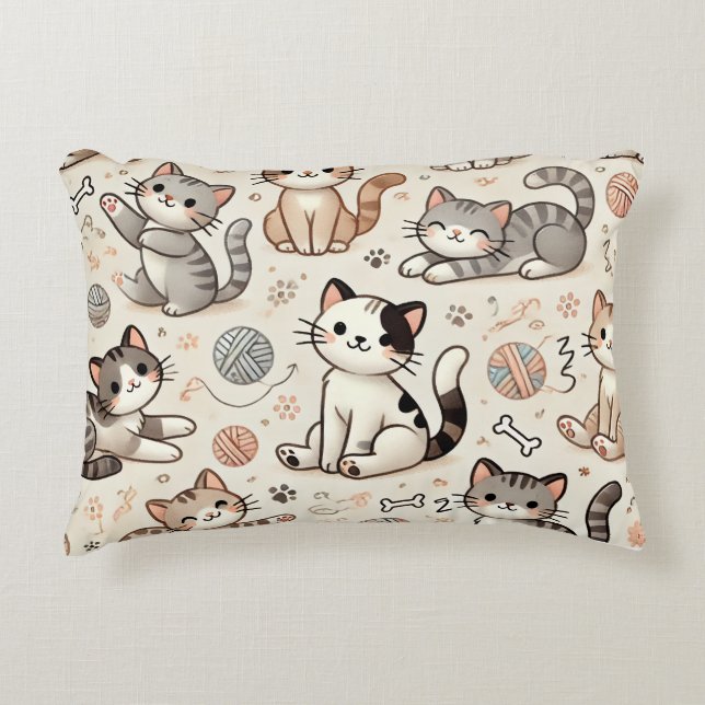 Cojín Decorativo Gatos cortos (Anverso)