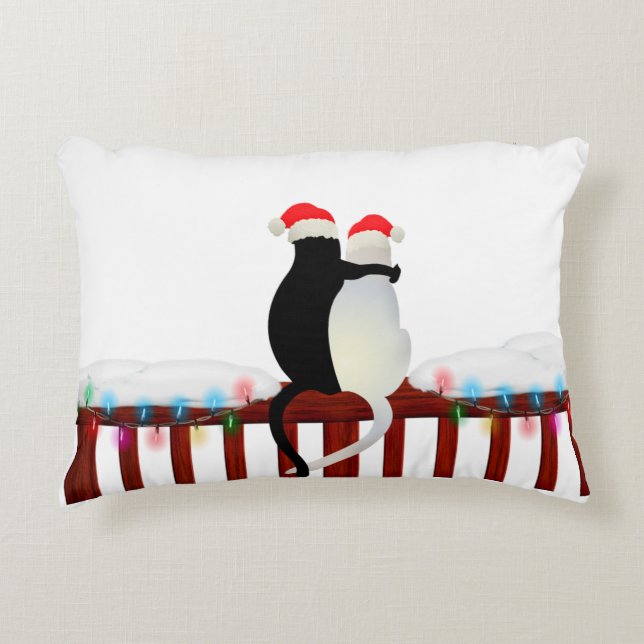 Cojín Decorativo Gatos Cutos En Navidades Capas (Anverso)