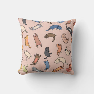 Cojín Decorativo Gatos de doodle sin piel, ilustracion