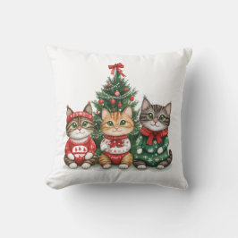 Cojín Decorativo Gatos de Navidades cortos