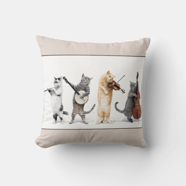 Cojín Decorativo Gatos de orquesta reversibles (Anverso)