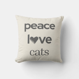Cojín Decorativo Gatos de Paz y Amor | Gráfico Moderno de Amante de