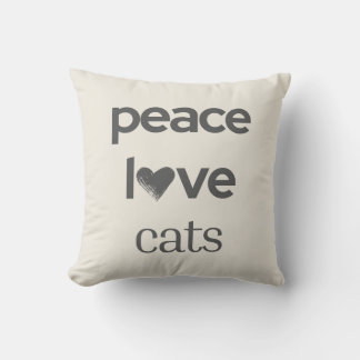 Cojín Decorativo Gatos de Paz y Amor | Gráfico Moderno de Amante de