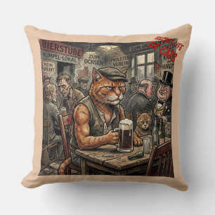Cojín Decorativo Gatos de Pub Vintage: 'La Vida Secreta' Antropomór