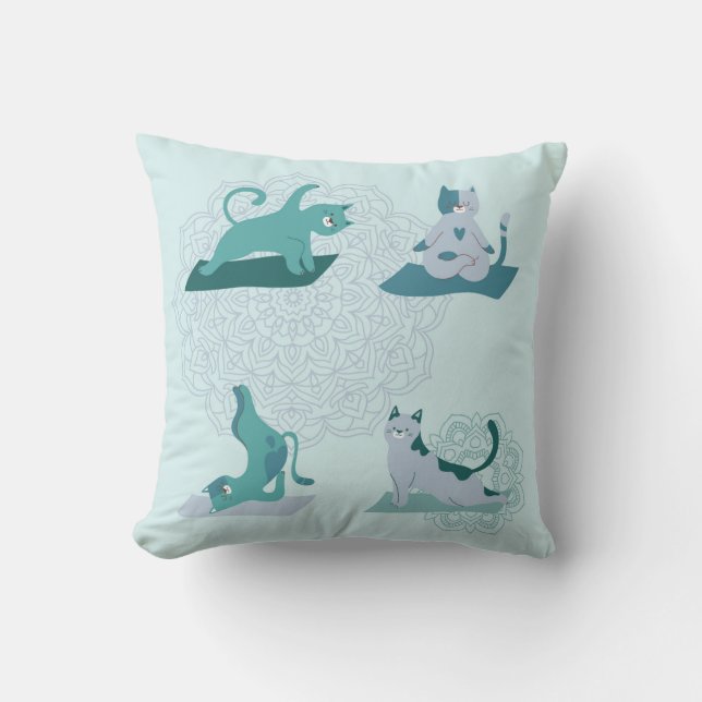 Cojín Decorativo Gatos de yoga (Anverso)